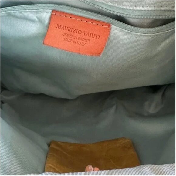 Maurizio Taiuti Yellow Leather with Canvas Crossbody Strap and Leather Handle - Picture 8 of 8